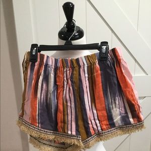 Band of Gypsies, Size Medium, Multicolored elastic waist shorts